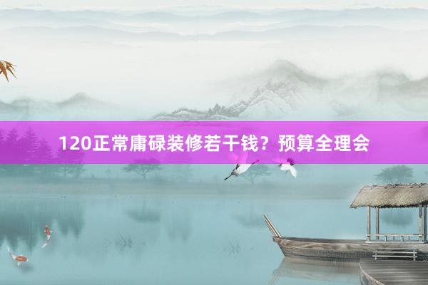 120正常庸碌装修若干钱？预算全理会